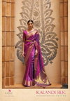 Purple Colour Kalandi Silk By Rajtex Handloom Weaving Saree
